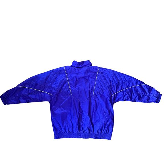 Vintage 80s 90s Windbreaker Jacket XL Embroidered Purple Gold - Picture 2 of 9